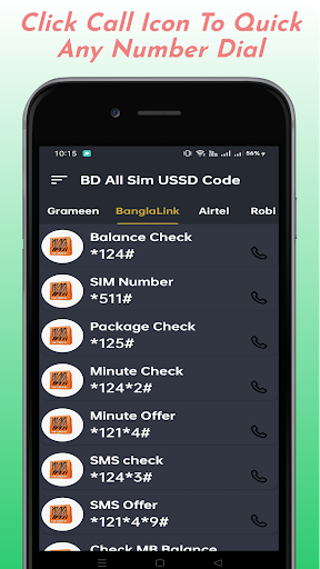 BD All Sim USSD Codes Screen 2
