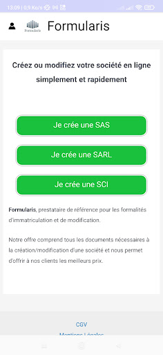 Formalités en ligne Screen 3