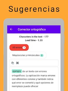 Corrector ortográfico en españ Screenshot