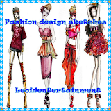Fashion design sketches icon