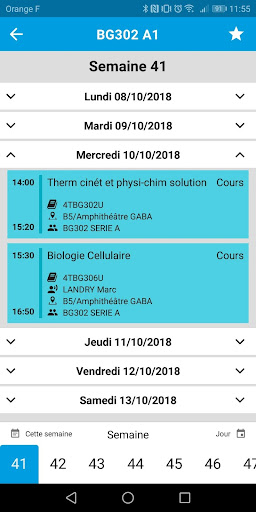 University Bordeaux Schedule Screen 3