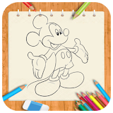 Draw cartoon MickeyMouse icon
