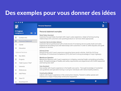 Rédacteur de CV - CV Engineer Capture d'écran