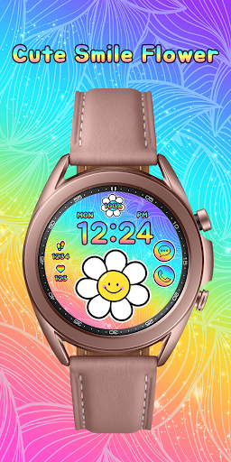 Android application Cute Smile Flower_Watchface screenshort