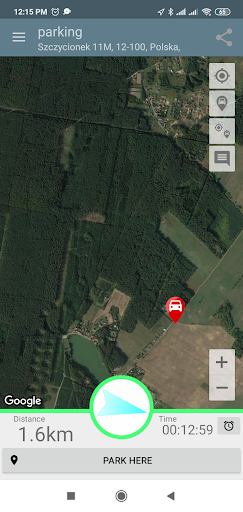 Android application Parked Car Locator screenshort