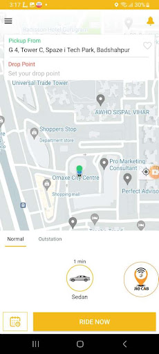 Jio Cab Screen 3