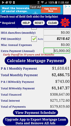 Mortgage Payment Calculator Screen 3