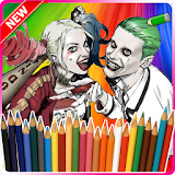 Harley & joker squad coloring icon