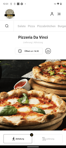 Android application Pizzeria Da Vinci screenshort