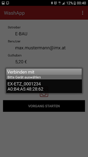 WashApp Screen 2