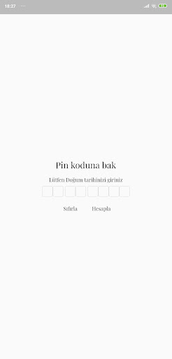 Android application Kaderin şifresi: Pin kodu screenshort