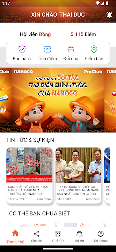 Android application Nanoco ProClub screenshort