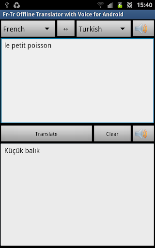 Android application Es-Tr Offline Voice Translator screenshort