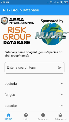 Android application Risk Group Database screenshort