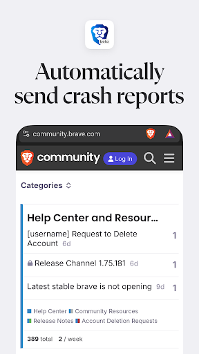 Screenshot of Brave Beta