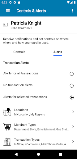 Android application Financial Center Wallet screenshort