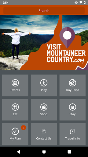 Screenshot of Visit Mountaineer Country