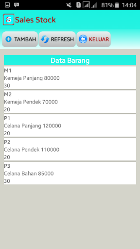 Sistem Informasi Penjualan Screen 3