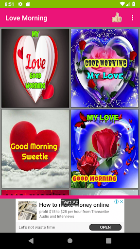 Android application Good Morning Love Images screenshort