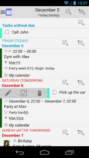 Android application M-Calendar screenshort