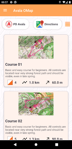 Android application Avala OMap screenshort