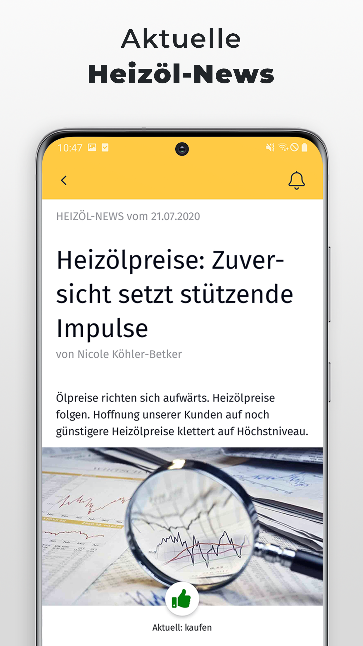 Android application Heizölpreise screenshort