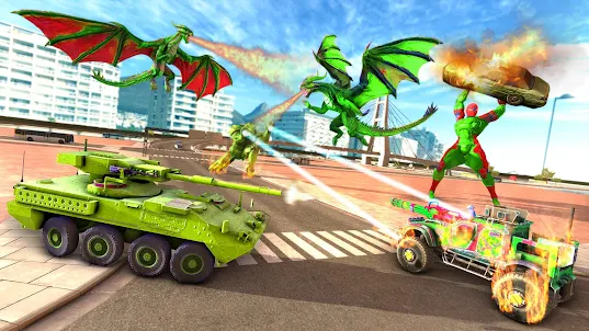 Flying Dragon Robot Car Games