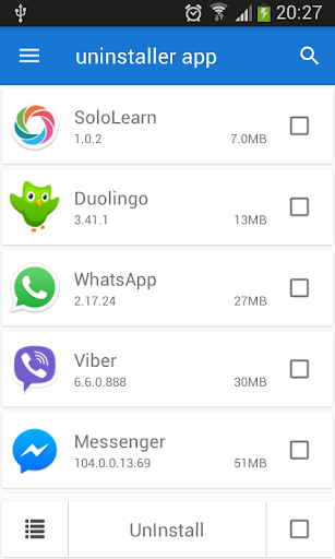 Android application uninstaller app screenshort