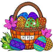  Easter Eggs Color by Number - Adult Coloring Book 
