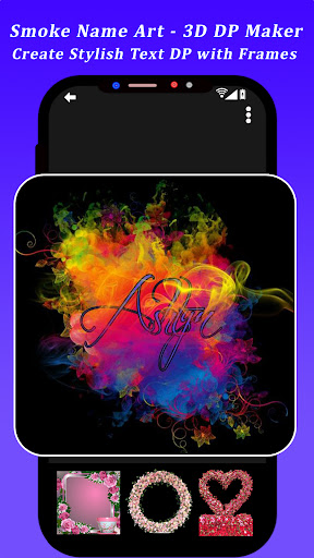 Android application Smoke Name Art Maker App 3D screenshort