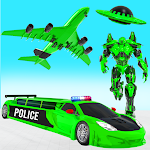Cover Image of Download Flying Limo Police Helicopter Car Robot Games 32 APK