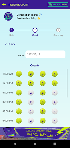 RacquetsAppSuite™ Screen 2