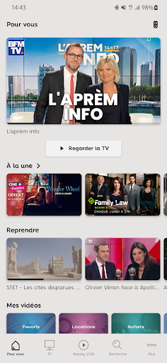 Android application MyPartnerTV screenshort