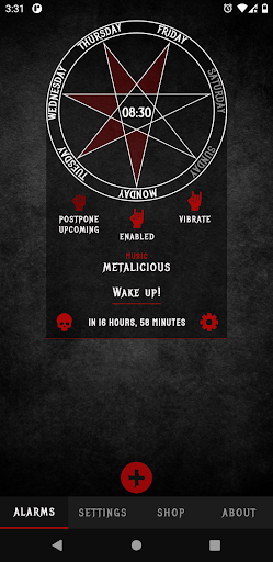 Android application Metal music alarm clock screenshort
