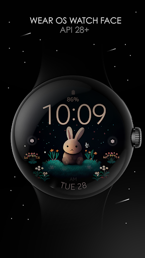 Cute Bunny digital watch face