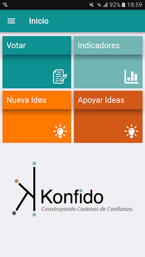 Android application Konfido (Prototipo) screenshort