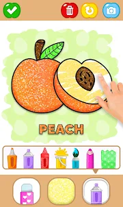 Fruit Glitter Coloring & Learn