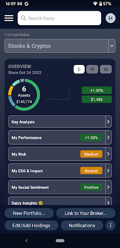 Android application DAIZY - Conscious Investing screenshort