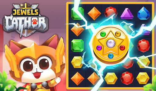 Jewels Thunder Cat Match 3: Lost Temple  screenshots 1