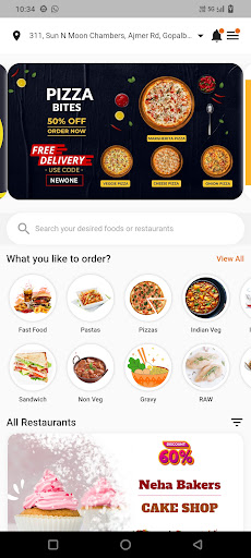 Android application Shopcizer : Food Delivery App screenshort
