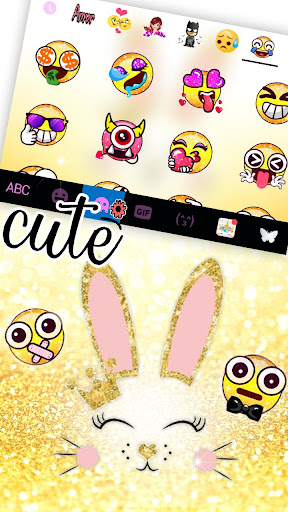 Gold Glitter Bunny Keyboard Th Screen 3