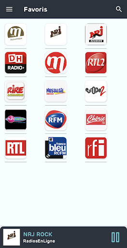 Android application Radios en ligne screenshort