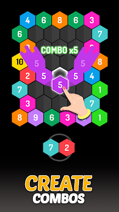 Merge Hexa - Number Puzzle - Screenshot 3