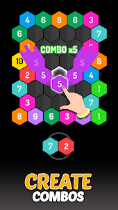 Merge Hexa - Number Puzzle
