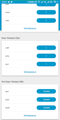 Catatan Penjualan Pulsa & Onli Screen 3