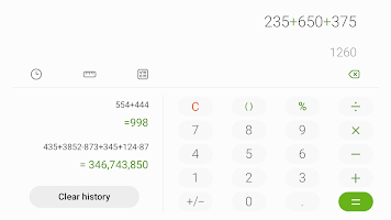 screenshot of Samsung Calculator