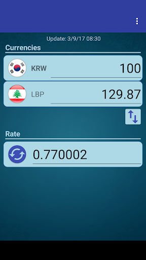 Android application S Korea Won x Lebanese Pound screenshort