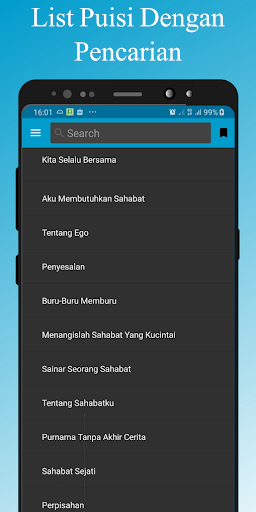 Android application Puisi Untuk Sahabat screenshort