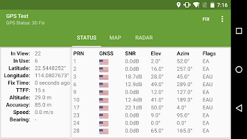 screenshot of GPS Test