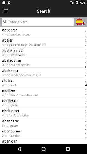 VerbForms Español Screen 2